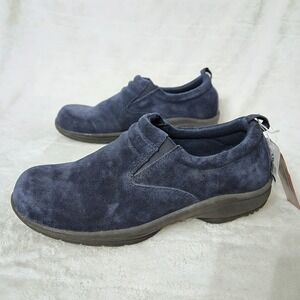 Route 66 Men's‎ Sneakers size 9W Blue Leather Suede Chunky Comfort Shoes Slip-on